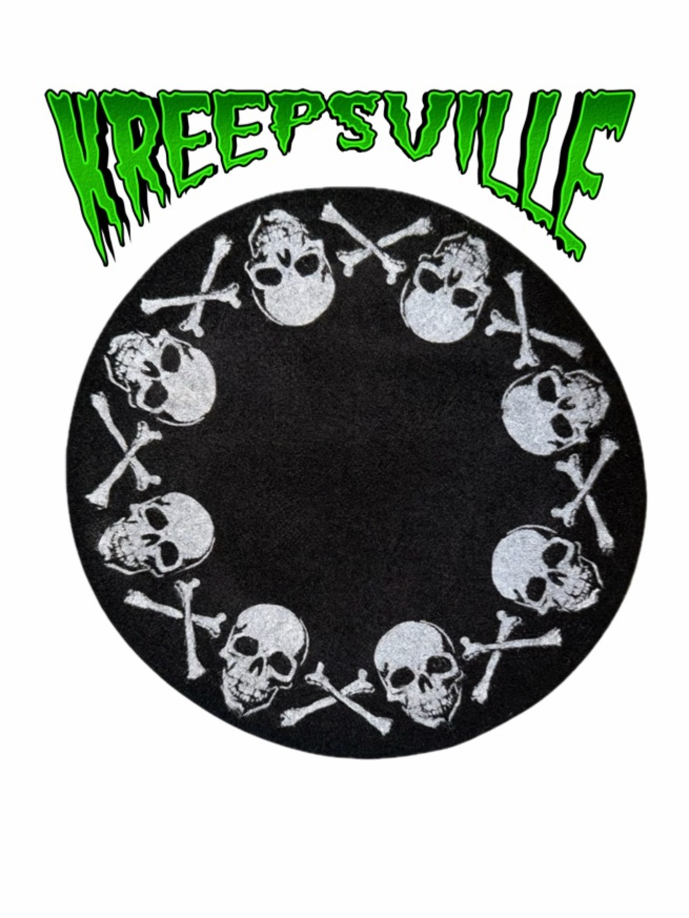 Kreepsville 666 Skull & Crossbones Beret w Embroidered Crossbones Front Emblem